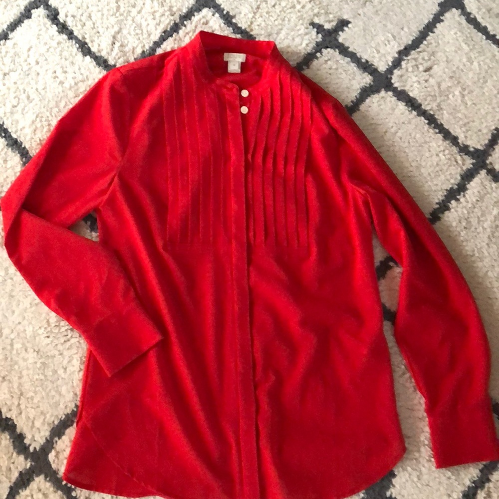 Red jcrew blouse
